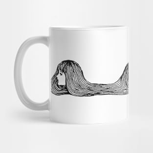 Hand drawn creepy girl Mug